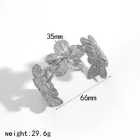 IG Style French Style Flower 304 Stainless Steel 18K Gold Plated Bangle In Bulk main image 2