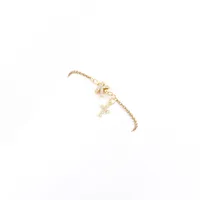 201 Stainless Steel Copper Cable Chain Inlay Cross Letter Zircon Bracelets main image 3