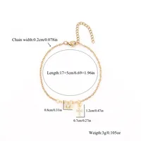 201 Stainless Steel Copper Cable Chain Inlay Cross Letter Zircon Bracelets main image 2