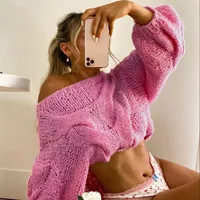 Women's Sweater Long Sleeve Sweaters & Cardigans Hollow Out Elegant Streetwear Solid Color main image 5