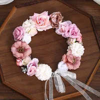 Women's Elegant Romantic Flower Cloth Wreath main image 1
