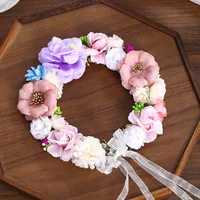 Women's Elegant Romantic Flower Cloth Wreath main image 2