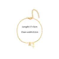 201 Stainless Steel Copper Cable Chain Inlay Cross Letter Zircon Bracelets sku image 1