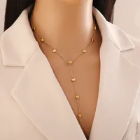 Wholesale Jewelry Commute Flower Butterfly 304 Stainless Steel Turquoise 18K Gold Plated Necklace main image 1