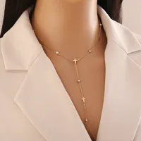 Wholesale Jewelry Commute Flower Butterfly 304 Stainless Steel Turquoise 18K Gold Plated Necklace main image 3