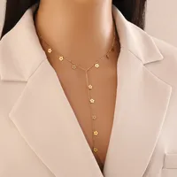 Wholesale Jewelry Commute Flower Butterfly 304 Stainless Steel Turquoise 18K Gold Plated Necklace main image 5