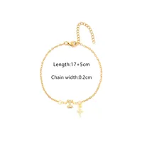 201 Stainless Steel Copper Cable Chain Inlay Cross Letter Zircon Bracelets sku image 9