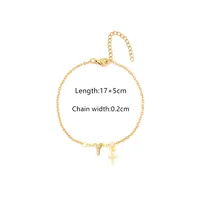 201 Stainless Steel Copper Cable Chain Inlay Cross Letter Zircon Bracelets sku image 22