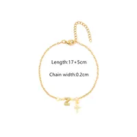 201 Stainless Steel Copper Cable Chain Inlay Cross Letter Zircon Bracelets sku image 23