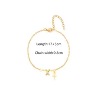 201 Stainless Steel Copper Cable Chain Inlay Cross Letter Zircon Bracelets sku image 26