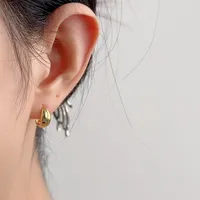 1 Piece 14K Gold Plated White Gold Plated 925 Sterling Silver Circle Earrings main image 4