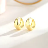 1 Piece 14K Gold Plated White Gold Plated 925 Sterling Silver Circle Earrings main image 5