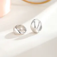 1 Piece 14K Gold Plated White Gold Plated 925 Sterling Silver Circle Earrings main image 1