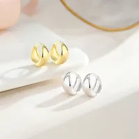 1 Piece 14K Gold Plated White Gold Plated 925 Sterling Silver Circle Earrings main image 6