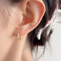 1 Piece 14K Gold Plated White Gold Plated Sterling Silver Circle Earrings main image 4