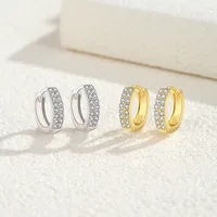 1 Piece 14K Gold Plated White Gold Plated Sterling Silver Circle Earrings main image 6