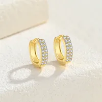 1 Piece 14K Gold Plated White Gold Plated Sterling Silver Circle Earrings main image 1