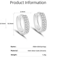 1 Piece 14K Gold Plated White Gold Plated Sterling Silver Circle Earrings main image 2