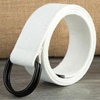 Men's Belt Wholesale Canvas Men's And Women's Simple Double Ring Buckle Belt Youth Fashion Brand Student Color Belt Strap main image 1