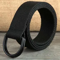 Men's Belt Wholesale Canvas Men's And Women's Simple Double Ring Buckle Belt Youth Fashion Brand Student Color Belt Strap main image 2