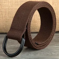 Men's Belt Wholesale Canvas Men's And Women's Simple Double Ring Buckle Belt Youth Fashion Brand Student Color Belt Strap main image 4