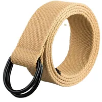 Men's Belt Wholesale Canvas Men's And Women's Simple Double Ring Buckle Belt Youth Fashion Brand Student Color Belt Strap main image 5