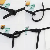 Decorative Knotted Belt Ladies Korean Version With Dress Pu Belt Thin Retro  Wind Narrow Strap A Generation Of Hair main image 1