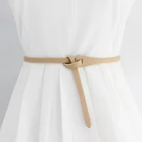 Decorative Knotted Belt Ladies Korean Version With Dress Pu Belt Thin Retro  Wind Narrow Strap A Generation Of Hair sku image 2