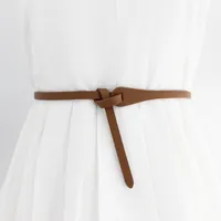Decorative Knotted Belt Ladies Korean Version With Dress Pu Belt Thin Retro  Wind Narrow Strap A Generation Of Hair sku image 3