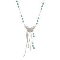 Wholesale Jewelry Ethnic Style Artistic Butterfly 304 Stainless Steel Glass Necklace main image 6