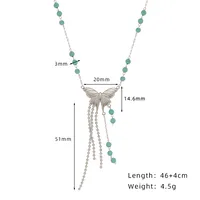 Wholesale Jewelry Ethnic Style Artistic Butterfly 304 Stainless Steel Glass Necklace sku image 1
