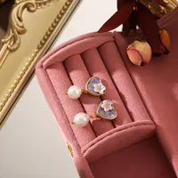1 Pair Elegant Heart Shape Enamel Alloy Freshwater Pearl 18K Gold Plated Drop Earrings main image 4