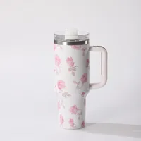 Pastoral Flower 201 Stainless Steel 304 Stainless Steel Water Bottles 1 Piece sku image 2