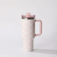 Pastoral Flower 201 Stainless Steel 304 Stainless Steel Water Bottles 1 Piece sku image 1