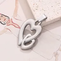 1 Pc/Package 19x18mm 20x19mm 30x21mm 7x3mm 304 Stainless Steel Cross Heart Shape Spiral Stripe Polished Pendant main image 4