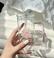 Casual Flower Glass Water Bottles 1 Piece sku image 8