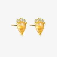 1 Pair 18K Gold Plated White Gold Plated 925 Sterling Silver Zircon Geometric Ear Studs sku image 1