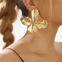 1 Pair Exaggerated Flower Plating Metal White Gold Plated Gold Plated Ear Studs main image 4