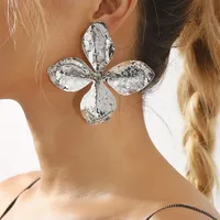 1 Pair Exaggerated Flower Plating Metal White Gold Plated Gold Plated Ear Studs main image 5