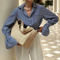 Women's Blouse Long Sleeve Blouses Printing Casual Streetwear Stripe sku image 4