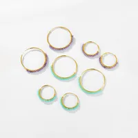 1 Pair 18K Gold Plated 925 Sterling Silver Zircon Geometric Earrings main image 6