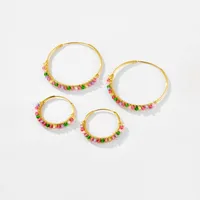 1 Pair 18K Gold Plated 925 Sterling Silver Zircon Geometric Earrings main image 5