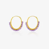 1 Pair 18K Gold Plated 925 Sterling Silver Zircon Geometric Earrings sku image 2