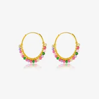 1 Pair 18K Gold Plated 925 Sterling Silver Zircon Geometric Earrings sku image 3