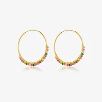 1 Pair 18K Gold Plated 925 Sterling Silver Zircon Geometric Earrings sku image 6