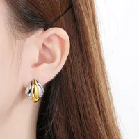 1 Pair Simple Style Geometric Color Block Plating 304 Stainless Steel 18K Gold Plated Ear Studs main image 10