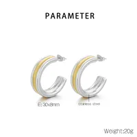 1 Pair Simple Style Geometric Color Block Plating 304 Stainless Steel 18K Gold Plated Ear Studs main image 2