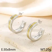 1 Pair Simple Style Geometric Color Block Plating 304 Stainless Steel 18K Gold Plated Ear Studs sku image 12