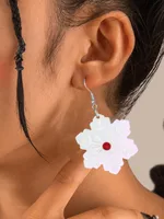 1 Pair Elegant Cute Streetwear Snowflake Arylic Drop Earrings main image 3