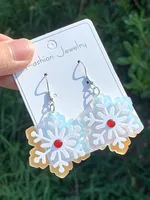 1 Pair Elegant Cute Streetwear Snowflake Arylic Drop Earrings main image 1